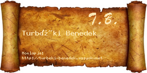 Turbéki Benedek névjegykártya