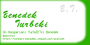 benedek turbeki business card